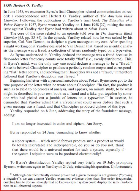 Yardley - Damen story about random ciphertext